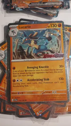 Pokemon Prismatic Stamped Promos Lucario ex/Lucario/Tyranitar ex/Tyranitar *NM* - Image 2