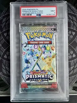 2025 Pokemon S&V Prismatic Evolutions Leafeon & Glaceon Booster Pack PSA 9 Mint! - Image 1