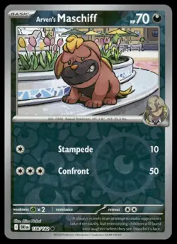 Pokemon SV10: Destined Rivals #138/182 Arven's Maschiff Holo - Image 1