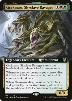 2x Grakmaw, Skyclave Ravager - Extended Art Zendikar Rising NM MTG - Image 1