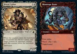 2x Brutal Cathar // Moonrage Brute - Showcase MID NM MTG - Image 1