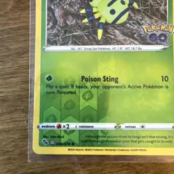 Pokemon Go Ditto Reverse Holo TCG Card Spinarak Unpeeled 006/078 Common - Image 3