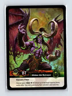 World of Warcraft TCG: Timewalkers Illidan the Betrayer Hero Card Holo - Image 2