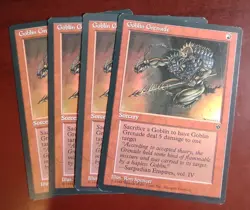 GOBLIN GRENADE x4 mtg LP Fallen Empires 4 Common Spencer Art - Image 1
