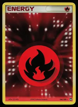 Pokemon Card - Fire Energy Power Keepers 104/108 Holo Rare - Image 1