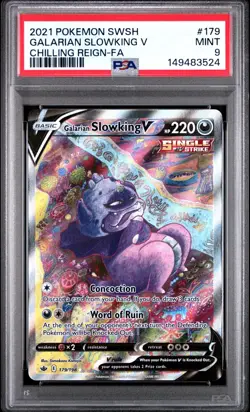 Pokemon PSA 9 Galarian Slowking V 179/198 Chilling Reign Alt Alternate Art Mint - Image 1