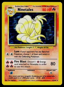Pokemon Card - Ninetales Base Set 12/102 Holo Rare - Image 1