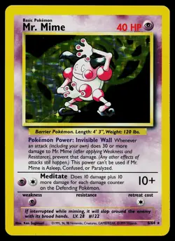 Pokemon Card - Mr. Mime Jungle No Symbol Error 6/64 Holo Rare - Image 1
