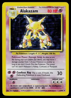 Pokemon Card - Alakazam Base Set Unlimited 1/102 Holo Holo Rare - Image 1