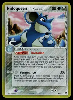 Pokemon Card - Nidoqueen Dragon Frontiers 7/101 Holo Rare - Image 1