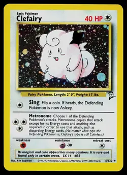 Pokemon Card - Clefairy Base Set 2 6/130 Holo Rare - Image 1