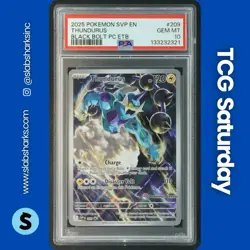 2023 POKEMON BLACK STAR PROMOS #209 BLACK BOLT POKEMON CENTER THUNDURUS PSA 10 - Image 1