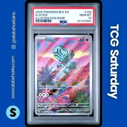 2025 POKEMON BLACK BOLT #120/086 ELGYEM ILLUSTRATION RARE PSA 10 - Image 1