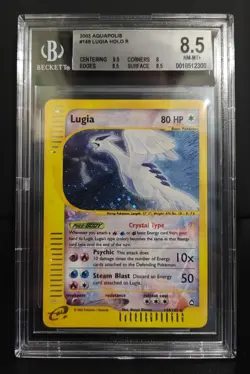 2003 Pokemon Aquapolis Crystal Lugia #149/147 BGS 8.5 NM-MT+ Subgrades - Image 1