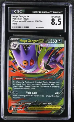 2025 POKEMON PFL EN-PHANTASMAL FLAMES #056 MEGA GENGAR EX CGC 8.5 (FREE S&H) - Image 1