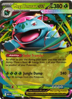 Pokemon TCG Mega Venusaur ex 003/132 Me01: Mega Evolution Holo NM - Image 1