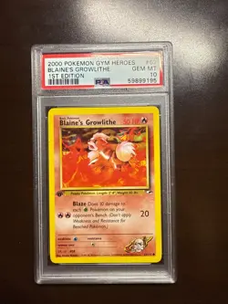 Pokemon Gym Challenge #62 - Blaine's Growlithe - GEM Mint - 1st Edition - PSA 10 - Image 1