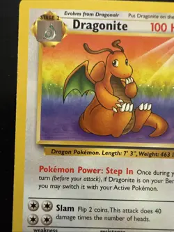 Pokemon TCG - Dragonite Unlimited Rare – Fossil – Lightly Played - Image 2