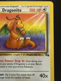 Pokemon TCG - Dragonite Unlimited Rare – Fossil – Lightly Played - Image 3