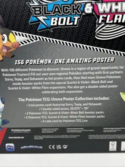 Pokemon TCG SV10.5 Black Bolt & White Flare Unova Poster Collection Box Sealed - Image 3
