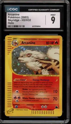 Pokemon Arcanine Skyridge Holo Rare #H2 CGC 9 Mint - Image 1