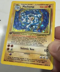 1999 Pokemon Base Set 1st Edition Machamp Holo 8/102 🔥 - Image 3