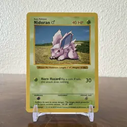 Pokemon Nidoran M 55/102 Base Set Shadowless Regular Common 40 HP Horn Hazard - Image 1