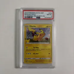 Pikachu-Holo '21 General Mills 25th An. Pokemon Black Star Promo 039 PSA 8 (080) - Image 1