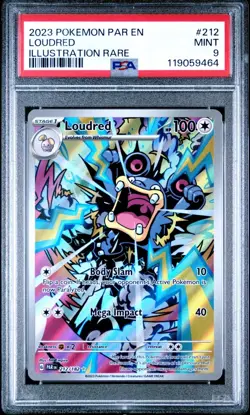 Pokemon TCG Loudred Paradox Rift 212/182 Holo Illustration Rare Full Art PSA 9 - Image 1