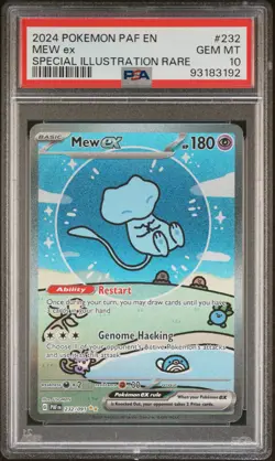 2024 POKEMON PAF EN-PALDEAN FATES SPECIAL ILLUSTRATION RARE #232 MEW EX PSA 10 - Image 1