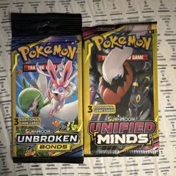 Pokemon Sun & Moon Unbroken Bonds Unified Minds Booster Pack 2-Pack English - Image 1