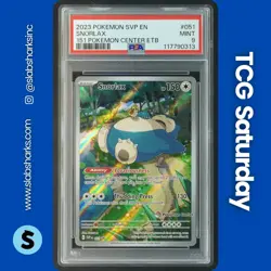 2023 POKEMON SV BLACK STAR PROMOS #051 POKEMON CENTER ETB SNORLAX PSA 9 - Image 1