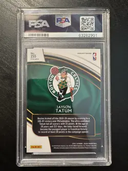 2018 Panini Select - Jayson Tatum Zebra Prizm #255 PSA 10 CASE HIT - Image 3
