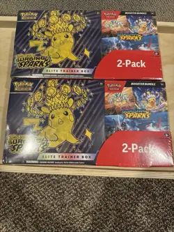 Pokemon Surging Sparks ETB & Booster Bundle Costco 2-pack. Factory Sealed - Image 1