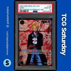 2025 ONE PIECE CARRYING ON HIS WILL #OP13-120 SABO SEC RED MANGA ALT ART PSA 10 - Image 1