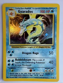 Pokemon: Gyarados #7/130 Base Set 2 Holo Rare Vintage - Image 1