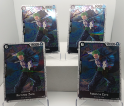 Roronoa Zoro Playset ST14-013 x4 - PRB02 Pirate Foil Reprint - One Piece TCG - Image 1