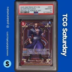 2025 ONE PIECE FIST OF DIVINE SPEED #OP09-005 SILVERS RAYLEIGH SP ALT ART PSA 10 - Image 1