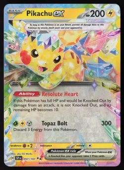 Pikachu EX - 057/191 - Double Rare - Surging Sparks - Pokemon Card - NM/M - Image 1