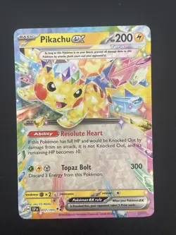 Pikachu ex 057/191 Surging Sparks Pokemon Card NM - Image 1