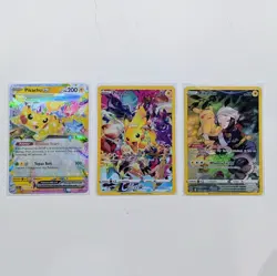 pokemon card bundle of 3 pikachu 160/159 TG05/TG30 057/191 EX Holo Full Art - Image 1
