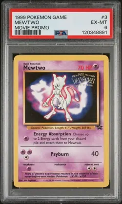 Pokemon TCG Mewtwo PSA 6 - Holo (English) Movie Promo - Image 1