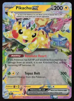 Pikachu ex - 057/191 - Double Rare - Surging Sparks - Pokemon Card - NM/M - Image 1