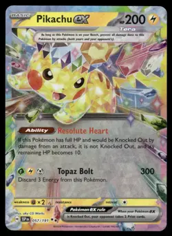 Pikachu ex - 057/191 - Double Rare - Surging Sparks - Pokemon Card - NM/M - Image 1