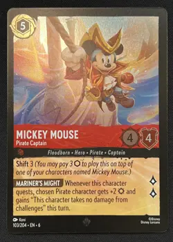 Mickey Mouse #103/204 Azurite Sea Foil Disney Lorcana - Image 1