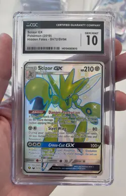 Scizor GX Hidden Fates #SV72 CGC 10 Gem Mint Full Art 2019 Pokemon - Image 1