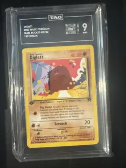 CGC 9 MINT Diglett Team Rocket 1st Edition 2000 Pokemon WOTC 2000 52/82 -15 - Image 1
