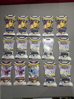 Lot of 15 Pokemon Silver Tempest Sealed Sleeved Booster Packs - Random Pack Art - Image 1