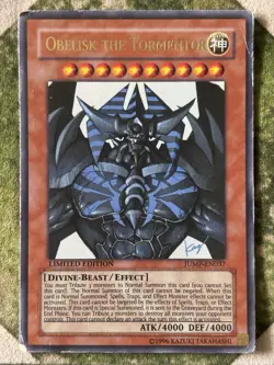 YuGiOh OBELISK THE TORMENTOR Ultra Rare Limited Edition JUMP-EN037 - Image 1