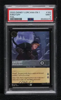 2023 Disney Lorcana The First Chapter 1 Foil Kristoff Official Ice Master PSA 9 - Image 1